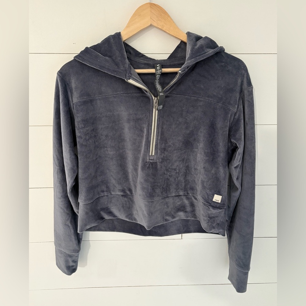 Vuori Haven Dusty Blue-Gray Half Zip Jacket